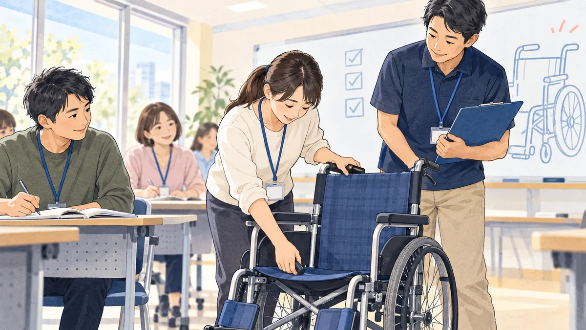 初任者研修で訪問介護を始めたい｜講座選びと、修了後の一人訪問までを題材にしたイラスト